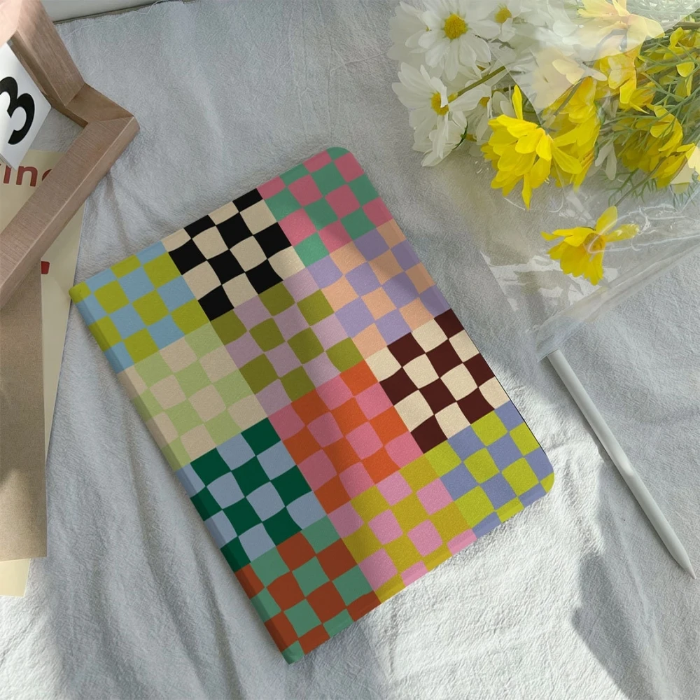 Mosaico Caixa Quadrada com Suporte de Lápis Funda Case para Novo Ipad Air 5th 4th 10.9 Pro 11 10.2 9th Air3 Pro 10.5 10th 2023
