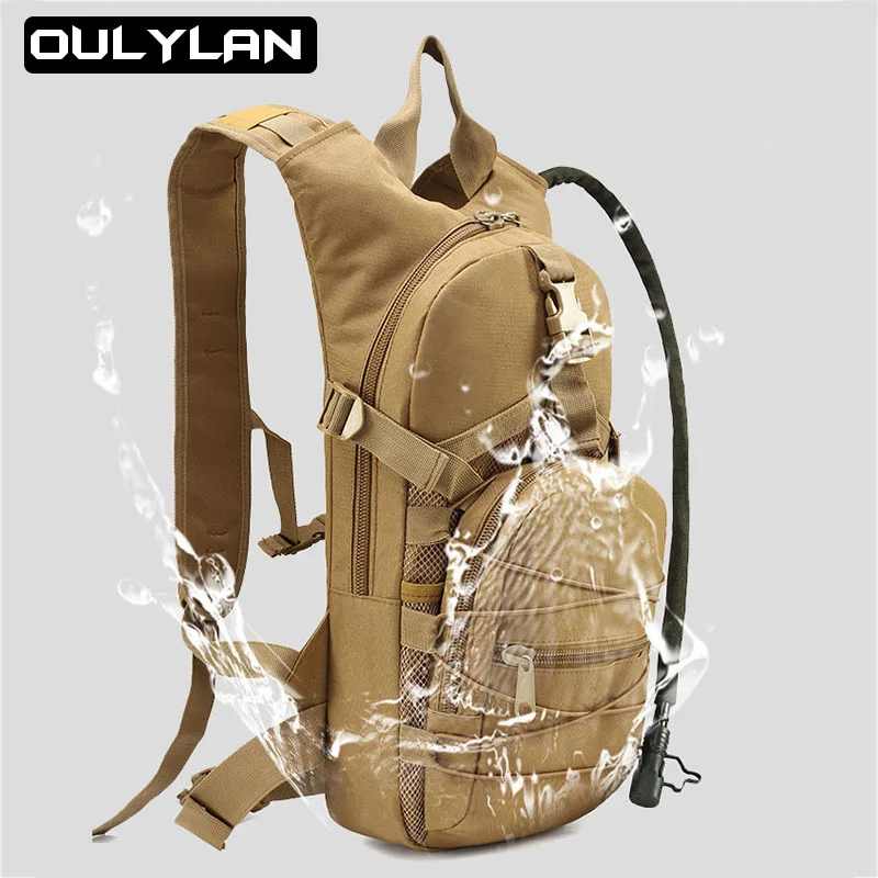 

2023 Army Camouflage Tactical Backpack Men Off-road Bicycle Outdoor Sports Bag Women Hiking Riding Rucksacks 3L Water Bottle Bag