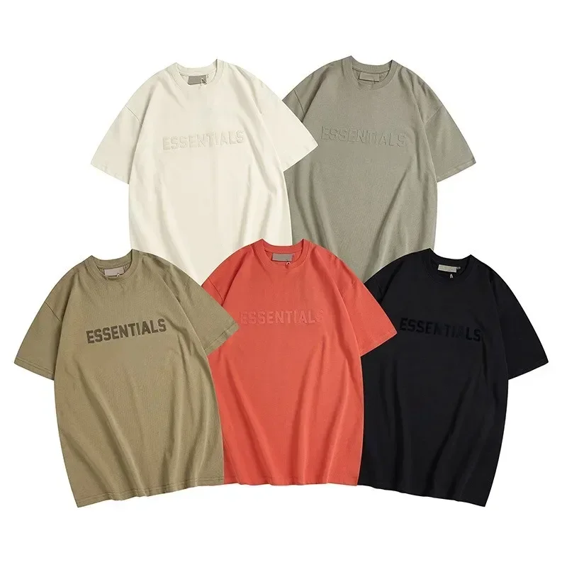 

Luxury Brand Women's Double Row Letter T-shirt Men Loose Flock Letter Printed Large Short Sleeve High Quality Unisex T-shirt