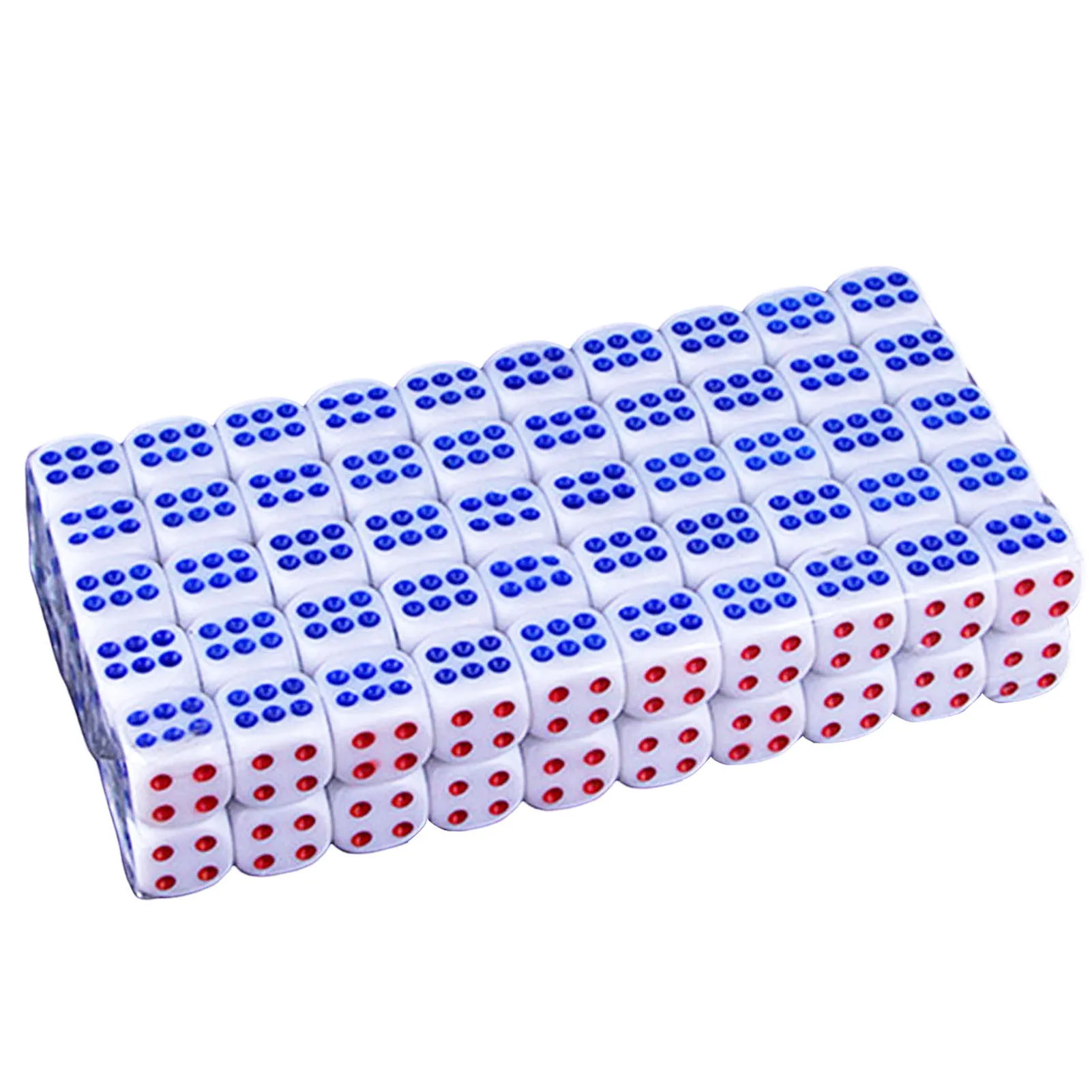 

100pcs Standard 10mm White Dice Cubes Blocks Round Corner Dice Family Party Game Props for Group Events Bulk Buying