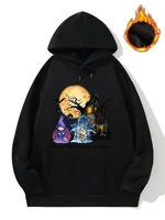 Halloween Trend Witch Women Oversize Tops Sport Pullover Hoodie Big Size Fleece Hoodies and Sweatshirt Plus Size Hood Sweatshirt