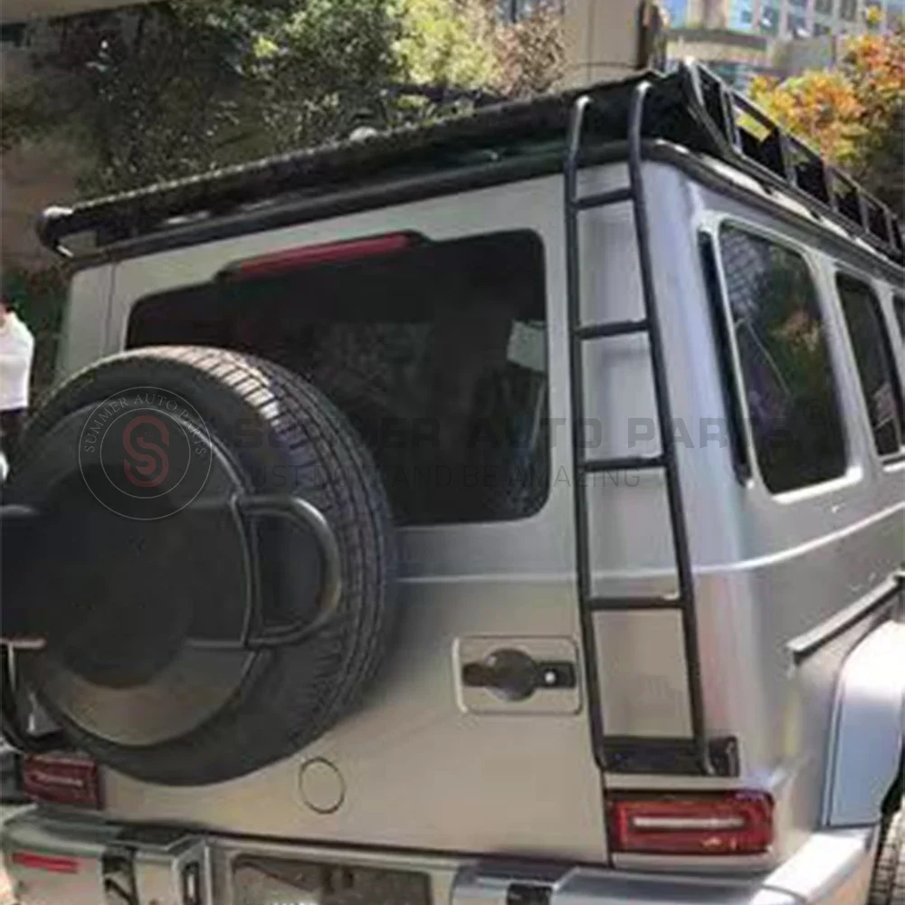 여름용 자동차 부품 오프로드 부품 카본 파이버 4X4 스타일 스페어 휠 타이어 커버 (G 클래스 W465 W463용, 홀더 포함)