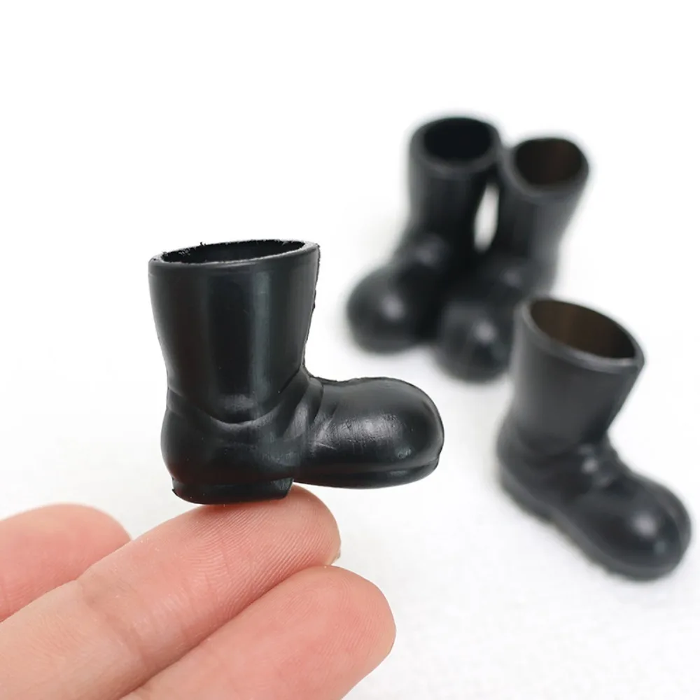 1:12 Doll House Mini Santa Shoes Big Toe Christmas Boots Santa Claus Shoes Model Dolls Accessories Black