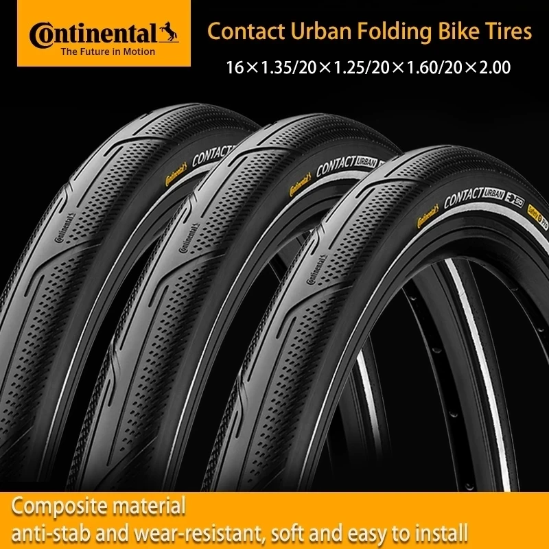 Continental Contact Urban Wire Tire 16/20 Pollici Stab-Proof Gravel Tire Sidewall Riflettente Per Pneumatici Per Biciclette Urbane/E-Bike/Brompton