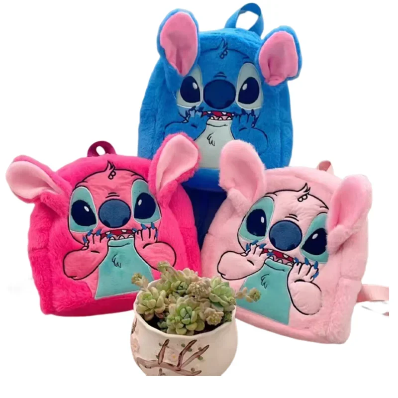 Disney Stitch Plush Backpack Cartoon Fashion 3d Mini Women's Backpack Large Capacity Cute Children's Schoolbag plush backpack