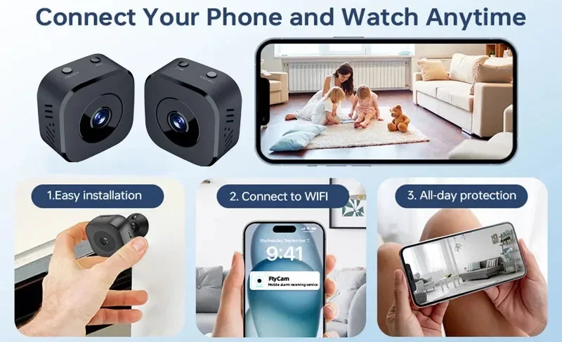 Mini HD Camera 1080P WiFi Wireless Monitoring Security Protection Remote Monitor Camcorders Video Surveillance Smart Home Image 7