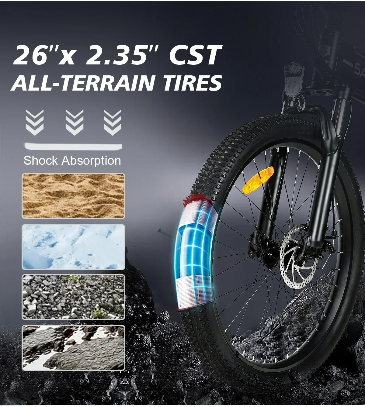 Mountain Off-Road Electric bicycle 750W Motor 12.5AH lithium battery 26-inch tire urban commuter E-Bike auxiliary Electric Bike