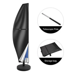 Waterproof Outdoor Patio Umbrella Cover with Zipper - Durable Protection - 205x25x57x48CM (Black)