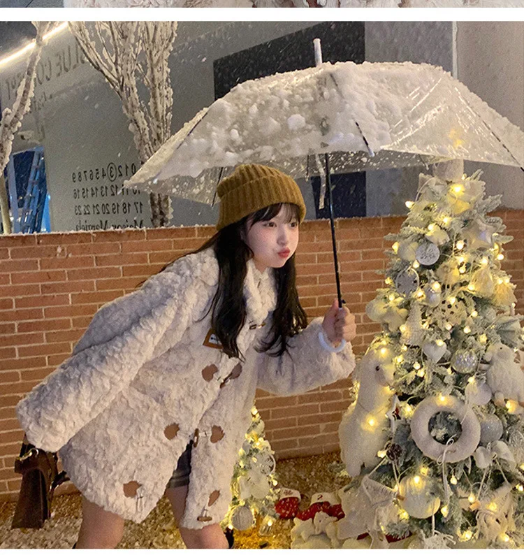 2023 New Mid Length Fur Fur Coat for Women's Winter Warm Environmental Protection Plus Cotton Thickened Lamb Hair Coat Fur Coat