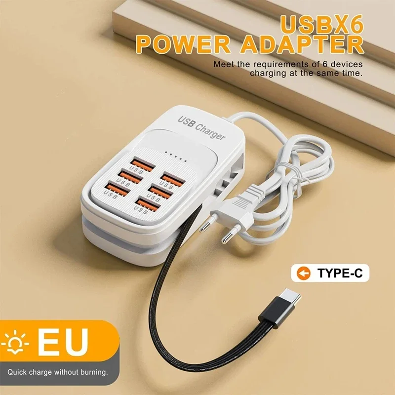 EU White 6USB