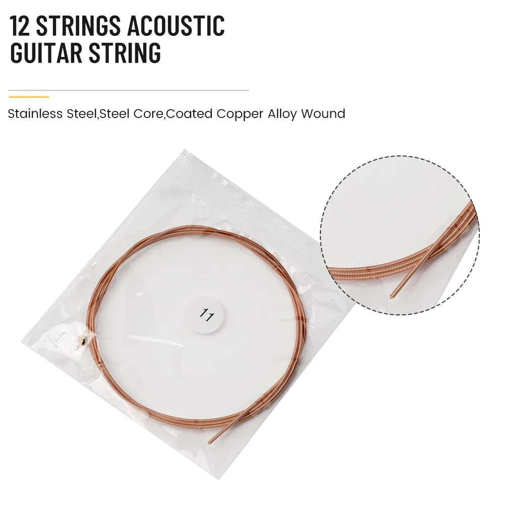 

Alice 12 String Stainless Steel Steel Core Acoustic Guitar String Coated Copper Alloy Light Tension Musical Instruments