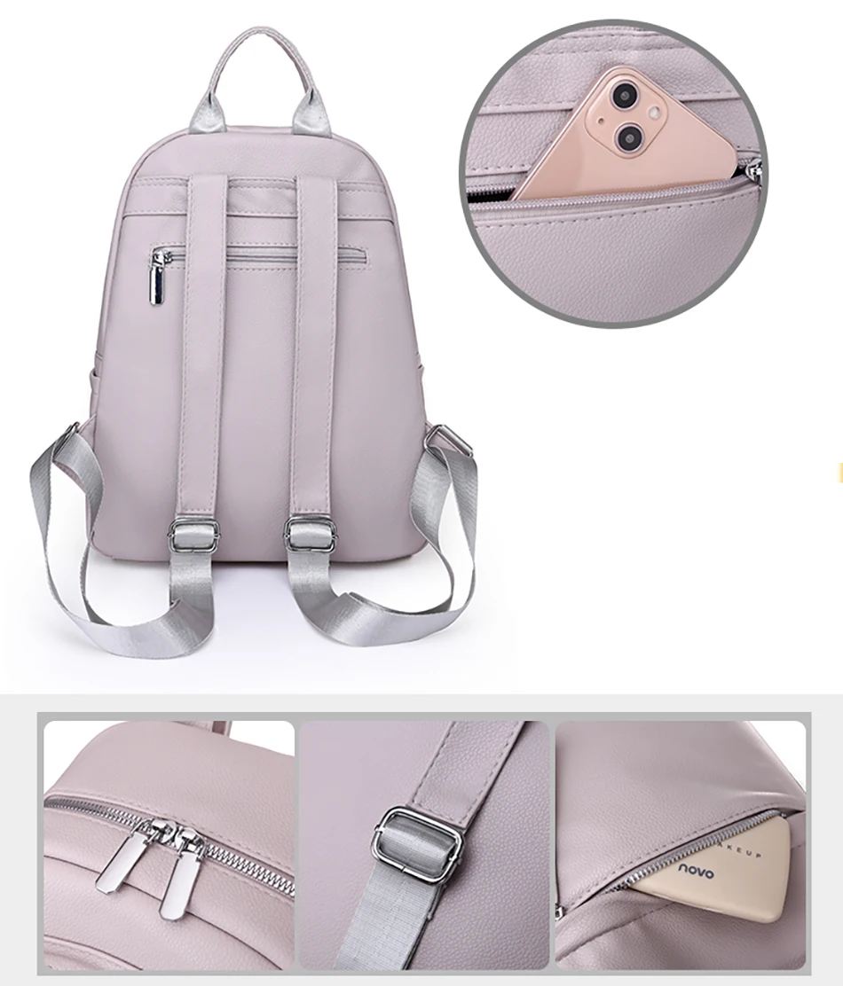 Multifunctional Anti Theft Women Backpack New 2022 High Quality Leather Backpack Fashion Famous Designer Shoulder Bag School Bag