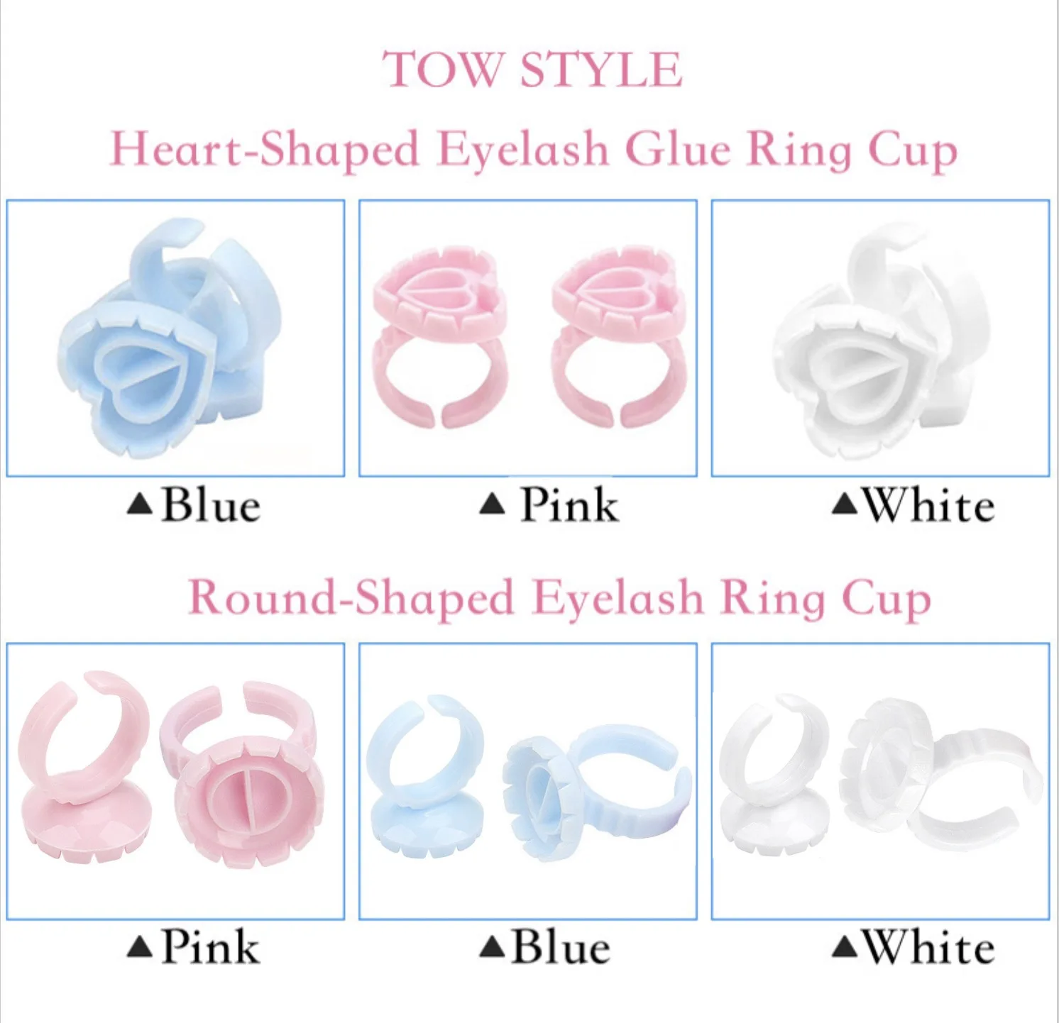 100개 일회용 속눈썹 접착제 컵 링, 속눈썹 연장용 접착제 홀더, 전문가용 인조 속눈썹 접착제 트레이