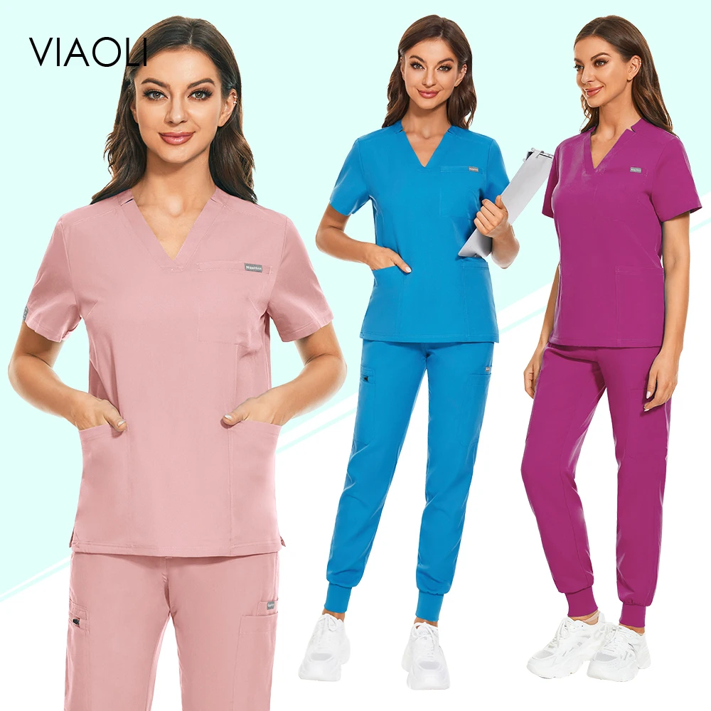 Hospital Doctor Uniforms XS 2XL Medical Nursing Short Sleeved Operating