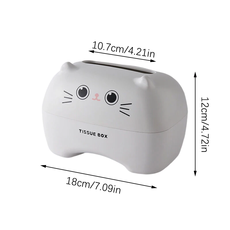 Kawaii Cat Teddy Bear Tissue Box Desktop Toilet Paper Holder Kitchen Napkin Storage Box WC Paper Container Nordic Style Decor 6