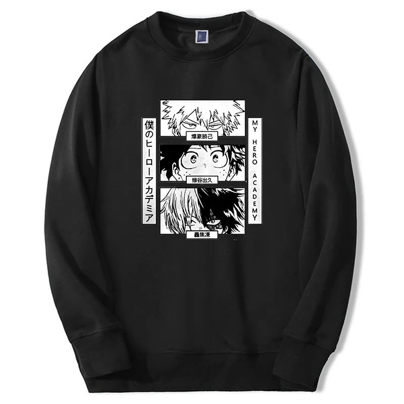 

Толстовка с капюшоном для мужчин и женщин, мультяшное худи с длинным рукавом в стиле аниме Моя геройская академия, стиль Харадзюку