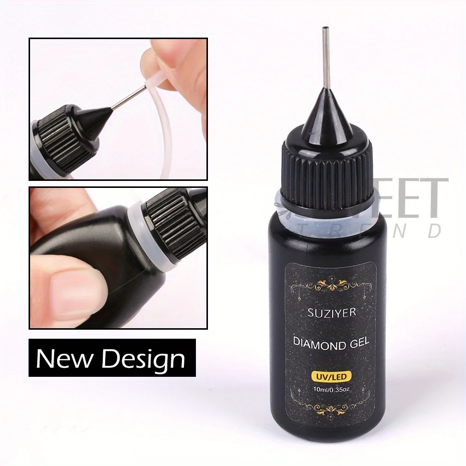 10ml Nail Rhinestone Adhesive Glue For Stick The 3D Decorations DIY Super Strong Nail Art Crystal Gems Jewelry Edge-Sealing Gel