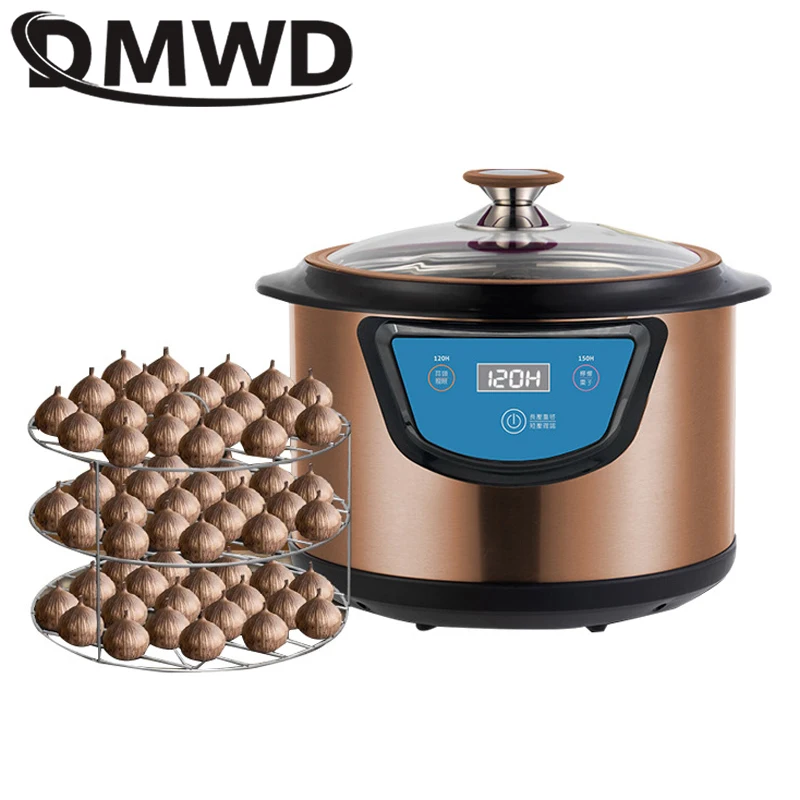 DMWD Automatic Black Garlic Fermenter 6L Home DIY Multifunctional Zymolysis Yogurt Maker Natto Rice Wine Machine Garlics Maker