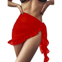 6 Colors Ruffle Bikini Cover Ups Short Skirt for Women 2024 Summer Sun Protection Sarong Bikini Beach Dress Brazilian Sarong - Image 6