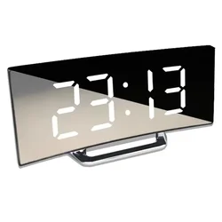 Smart LED Digital Alarm Clock - Modern Bedside & Desktop Decor with Gentle Wake - Up Light (White)