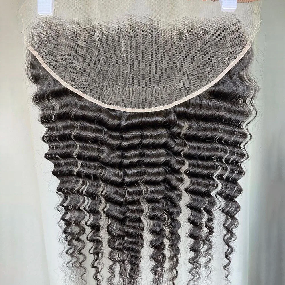 13x6 Deep Wave Frontal Human Hair 13 By 4 Frontal Natural Color Remy Hair Swiss Transparent Lace Hair 4x4 Closure Deep Wave 1