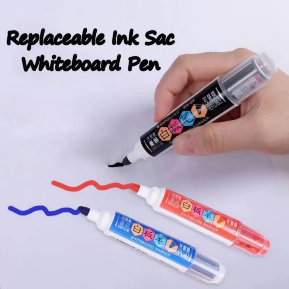" 4Pcs Refillable Whiteboard Markers Set &ndash; Vibrant Colors, Low Odor & Easy Erase for Classrooms, Offices & Home Use Stationery
