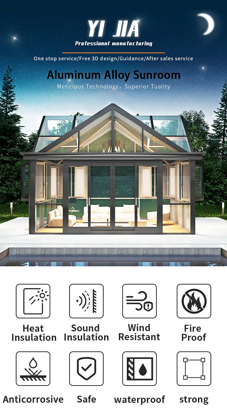 Description Picture 2 of itemHigh quality glass house prefabricated house triangle balcony house garden room