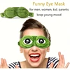 3D Sad Frog Sleep Mask Natural Sleeping Eyeshade Cover Shade Eye Patch Women Men Soft Portable Blindfold Travel Eyepatch 2