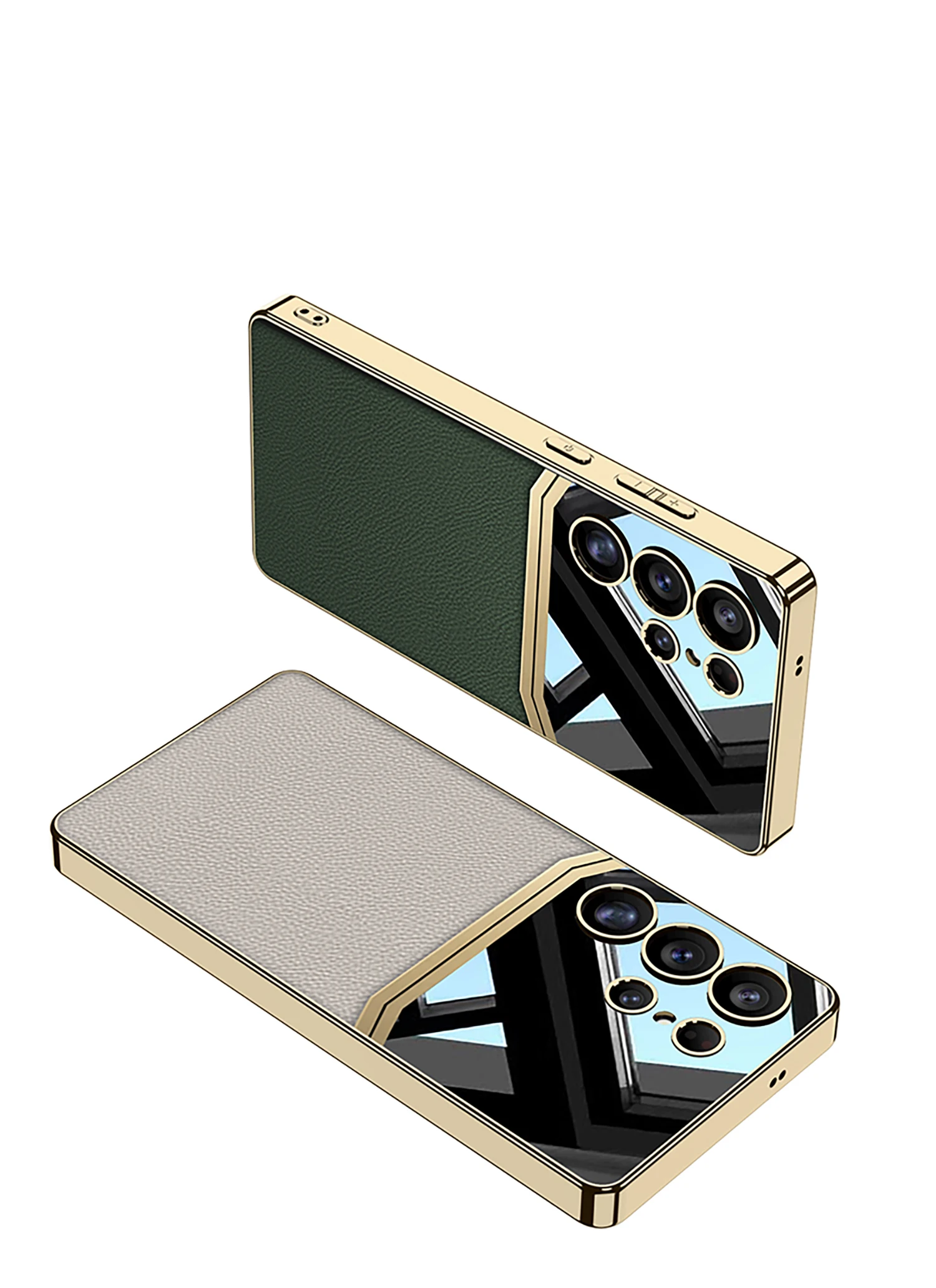 Luxury Plating Leather Case For Samsung Galaxy S25 S24 S23 Ultra Camera Protecti