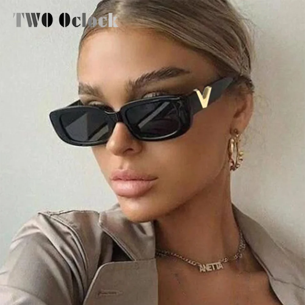 

Retro 90s Rectangle Small Frame Sunglasses for Women eyt 2021 Luxury 90s Cat Eye Black UV400 Sun Glasses Female Sunshades Oculos