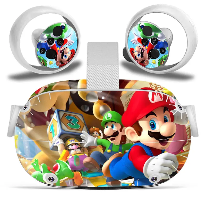 Pokemon Pikachu Mario Vinyl Skin Sticker for Oculus Quest 2 VR Skin Sticker Headset Virtual Reality Decals Protective PVC