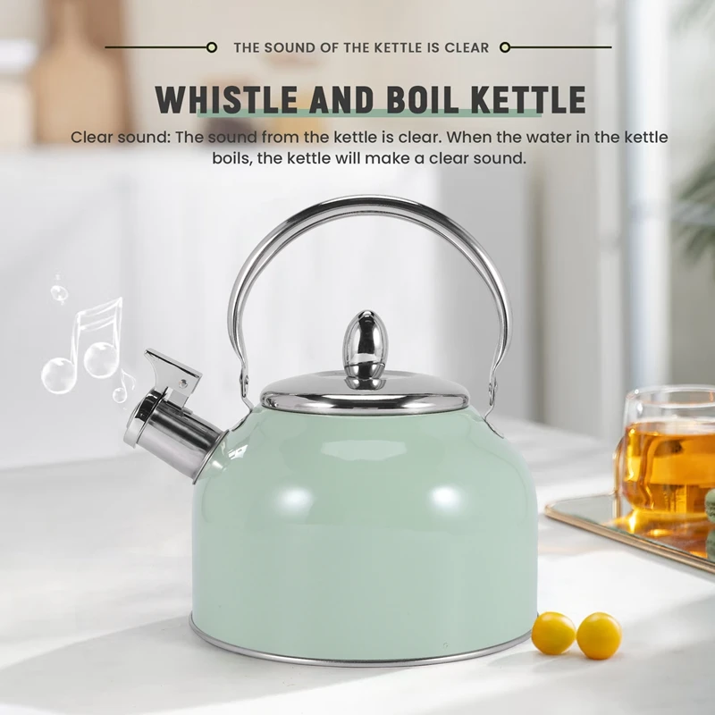 Whistling Kettle 2.5L For Gas Stove All Stovetops Stainless Steel Coffee Tea Kettle Gas Teapot