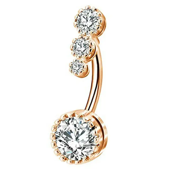 Steel Belly Button Rings 1PC Steel Belly Button Rings Crystal Piercing Navel Heart Style Navel Piercing Earring Belly Sexy Body Jewelry Ombligo