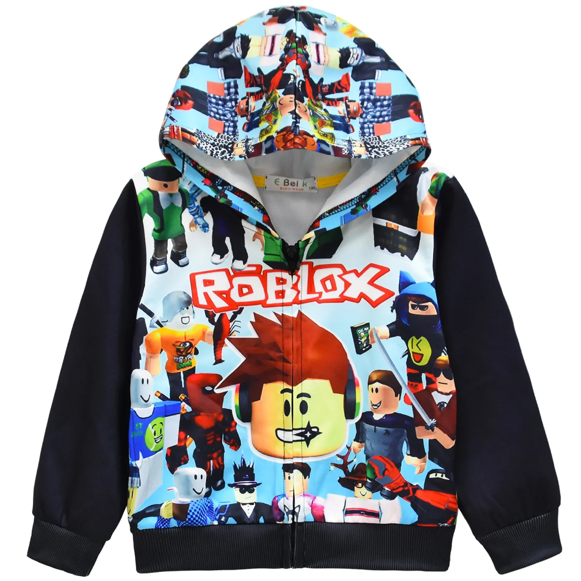 

2024 Roblox Cartoon Game Children's Jacket Zipper Hooded Cardigan Jacket Children's Clothing Tiny Cottons Kids Winter 2024