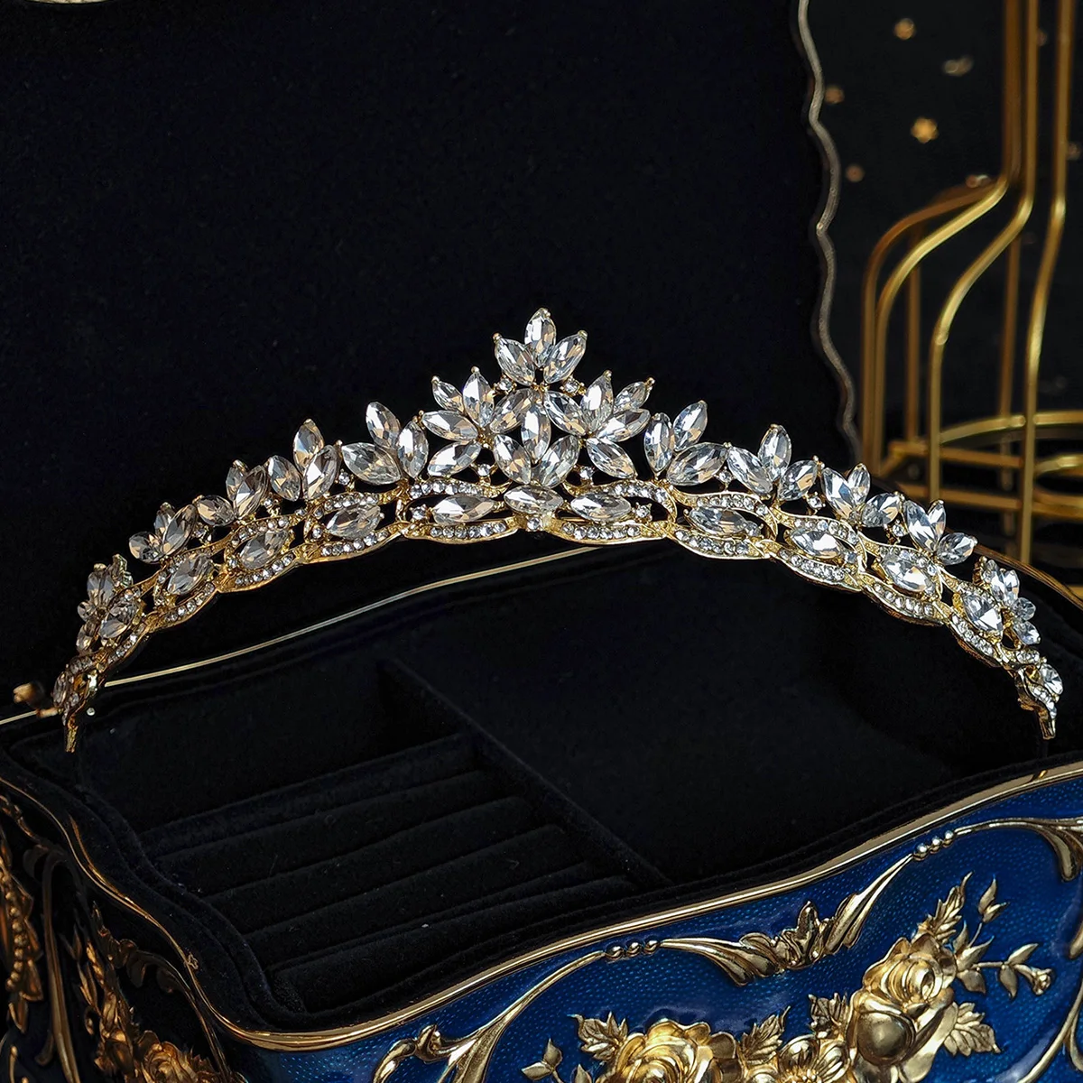 Braut Hochzeit Haarband Strass Diademe und Kronen Frauen Kristalls chmuck Zubehör Party Brautjungfer Kopf bedeckung – Detail 1