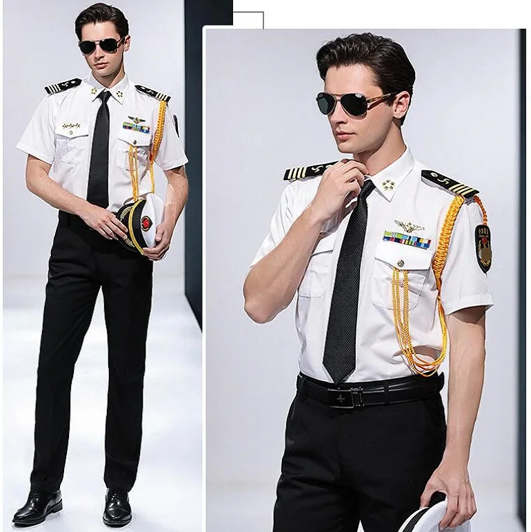 

2019 Chinese crew Cruise Ship Captain shirt seaman Clothing Shirt + pants + Accessories TV Movie performance Uniform men Clothes