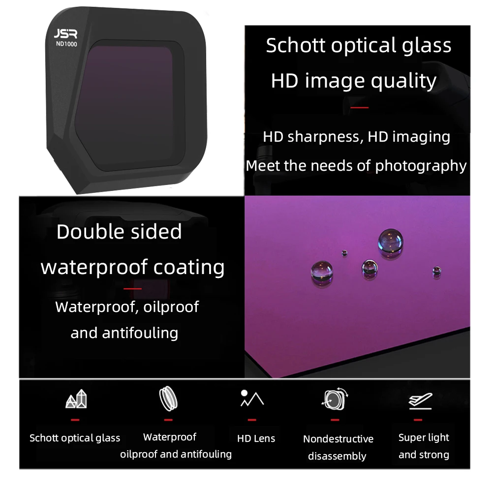 Filtres ND pour DJI - Lot de 4 à 8 filtres ND/PL/CPL dans leur étui de rangement
