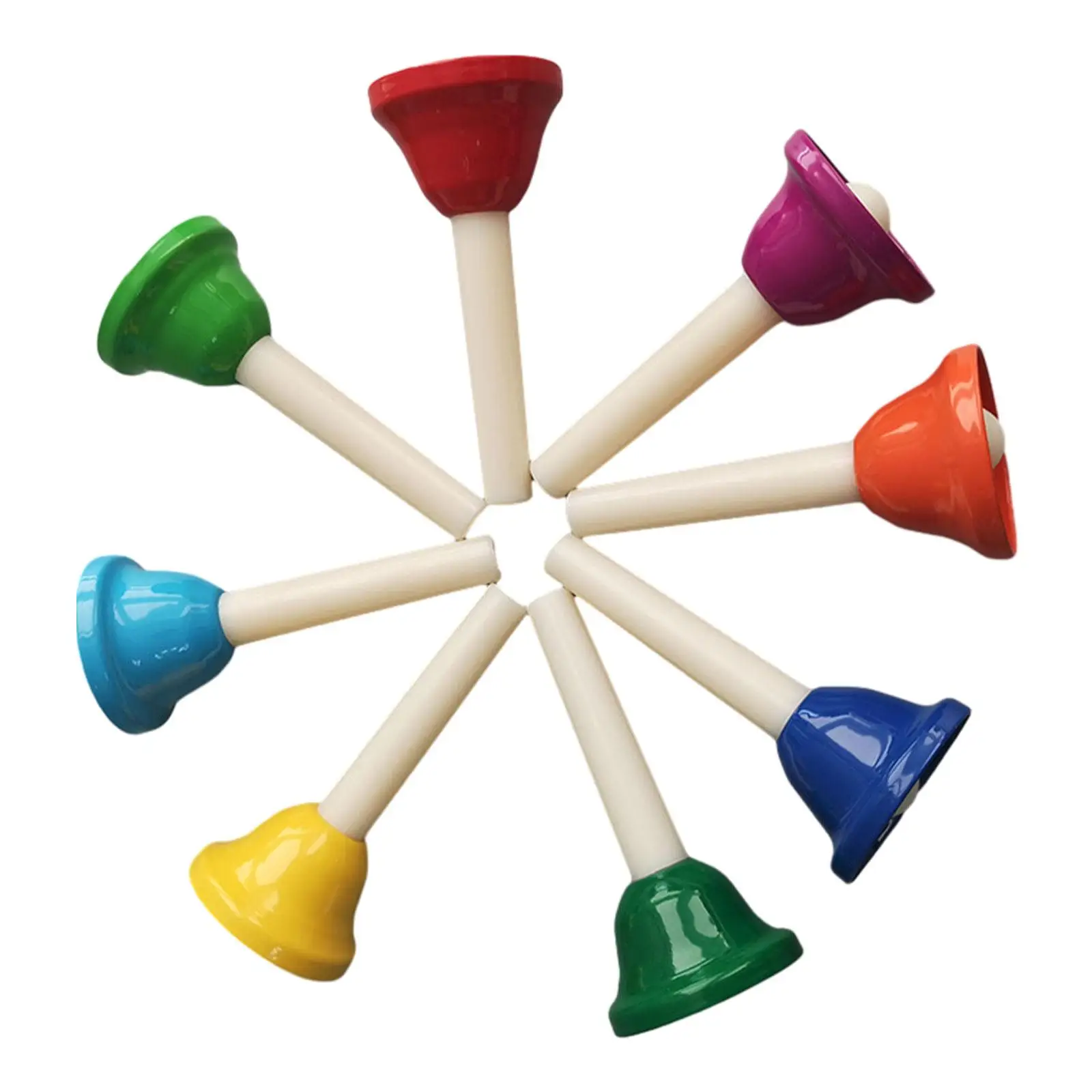 8x Musical Bells Kids Music Toys Diatonic Metal Bells Hand Percussion for Children Toddlers Party Supplies Chorus Holiday hand bell,children percussion instruments