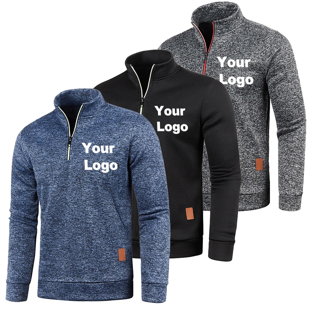 

Custom Logomen Pullover Men's Thicker Sweatshirts Half Zipper Pullover for Male Hoody Man Sweatshirt Half Zipper Pullover