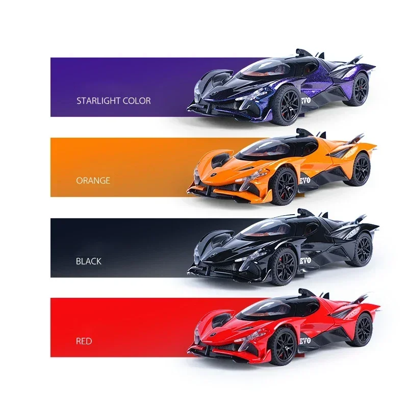 Modellino Auto Apollo Project EVO Scala 1/32 In Lega, Con Luci E Suoni, Porte Apribili E Funzione A Trazione, Viola, Regalo Per Bambini 3+