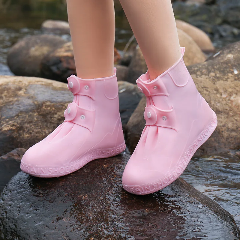 2023 Women Silicone Waterproof Shoe Cover Resuable Rain Boot Shoes Protector Outdoor Rainy Days Elastic Overshoes