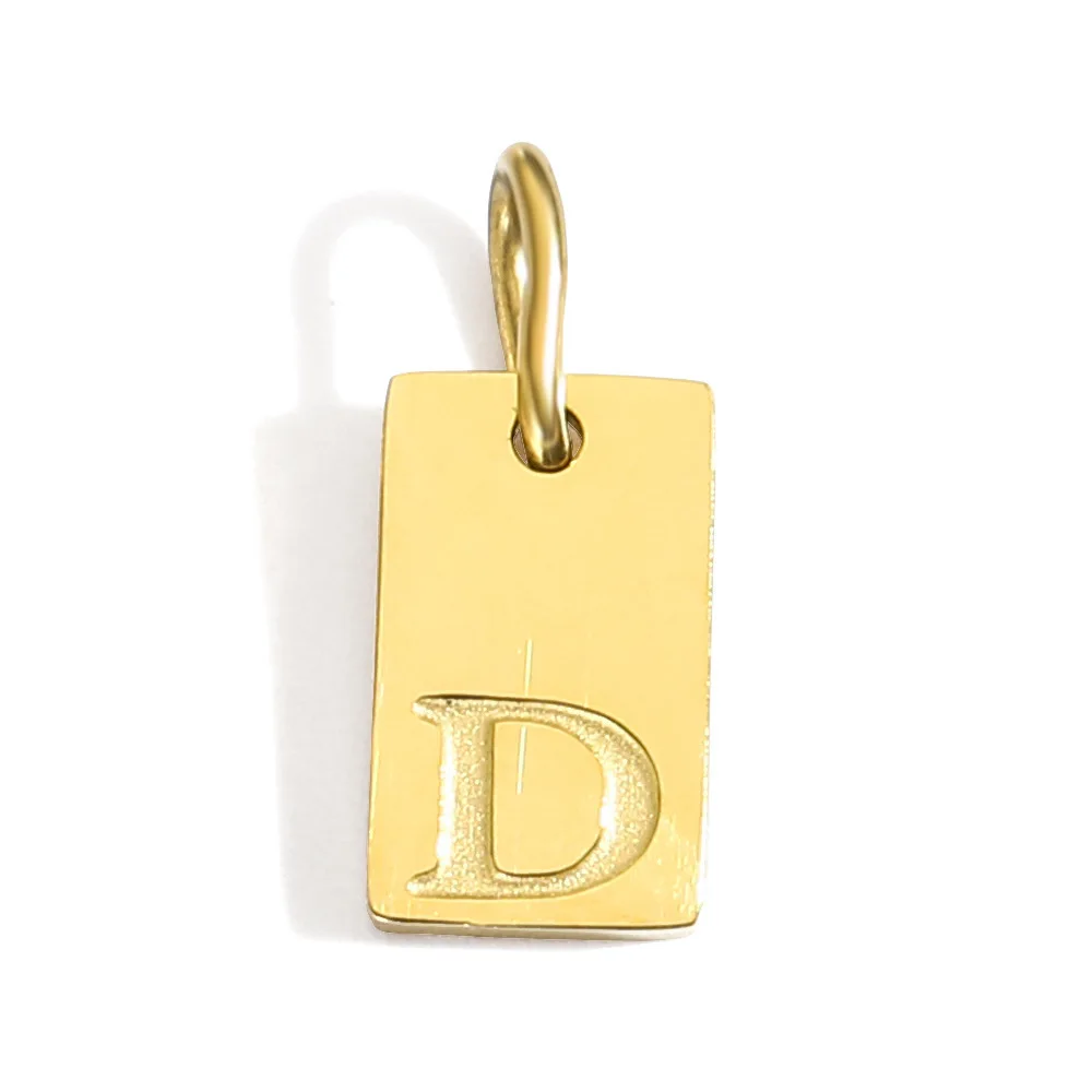 Gold Color Polished Stainless Steel Square Pendant for DIY Jewelry and Accessories