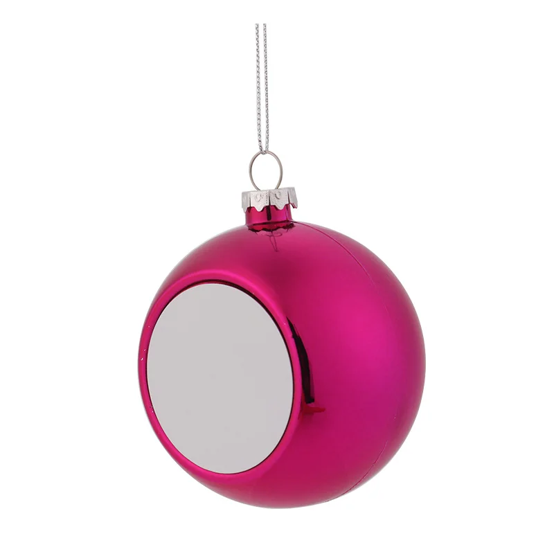 10pcs/Lot Sublimation Christmas Ornament Pendant For Xmas Tree Home Decor 8cm Sublimation Blank Christmas Ball Chain