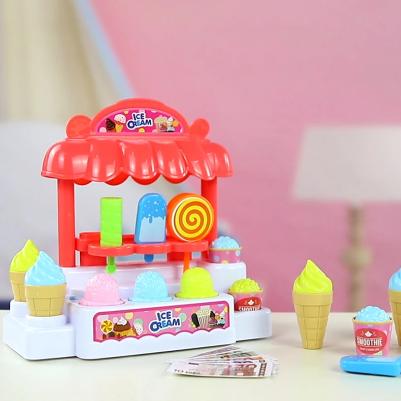 Cashier Toys Kids Cash Register Pretend Play Puzzle Play Toy House Simulation Supermarket Cash Electric Parent-Child Toys Set 5