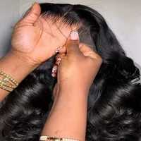 40 42 pouces sans colle vague de corps perruques de cheveux humains porter et aller 13x4 13x6 HD dentelle frontale perruques Remy bouclés avant de lacet perruques de cheveux humains 6