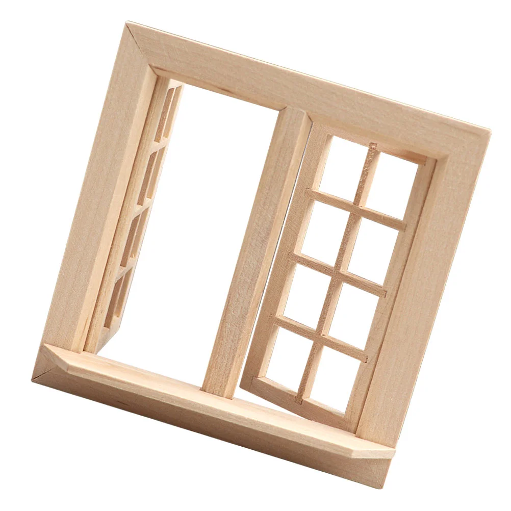 

Dollhouse Window Miniature Furniture Windows Door Wood Frame Gnome Accessories Fairy Landscape Micro Model Mini Shutters