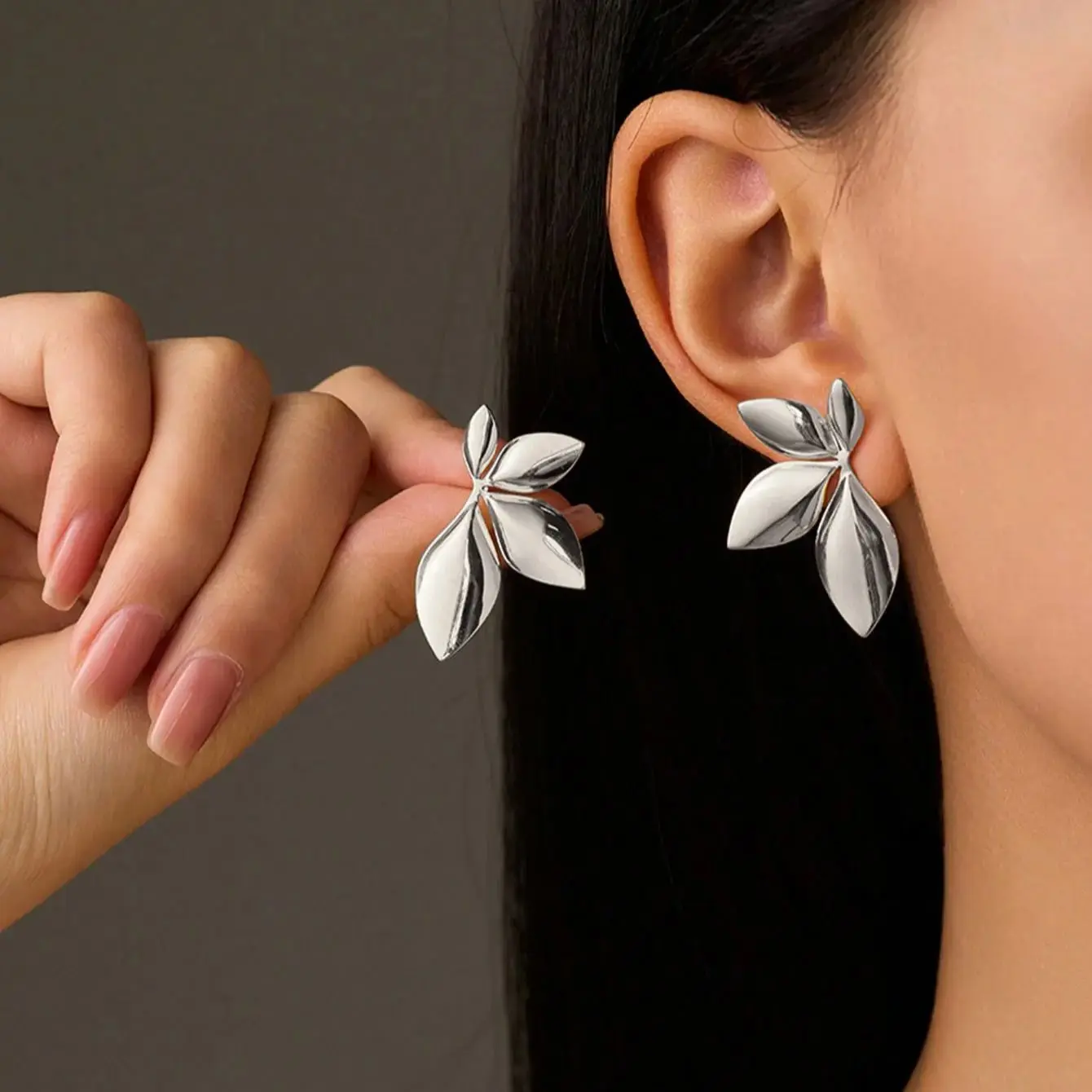 Leaves Stud Jewelry Stainless Steel