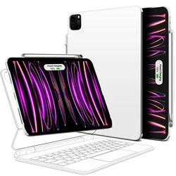 Magnetic iPad Case with Pencil Holder and Magic Keyboard Compatibility for Air 4 Air 5 10.9 (WHITE)
