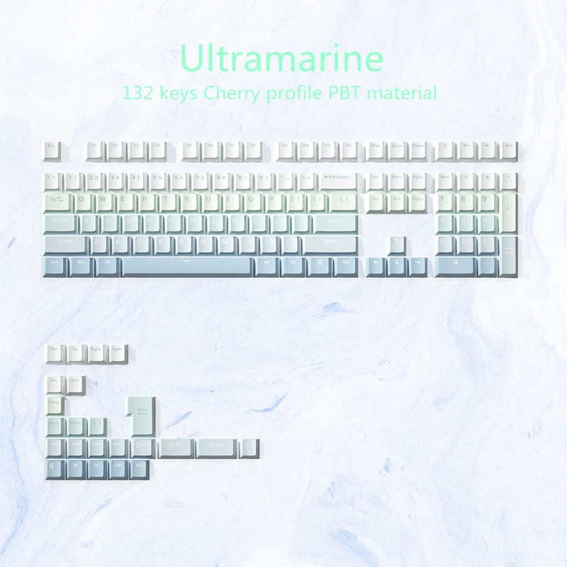 Chaves Conjunto fl Cor Gradiente Keycaps Pbt Duplo Tiro Chave Tampões Cereja Perfil Keycap para Gh60 Gk64 Anne Varmilo Poker Keychron 132 - Imagem 2