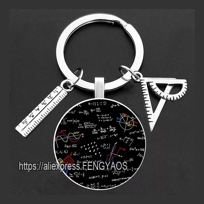 Portachiavi Con Bussola E Righello – Regalo Per Insegnanti Di Matematica E Scienze – Ciondolo In Acciaio Inox - 4